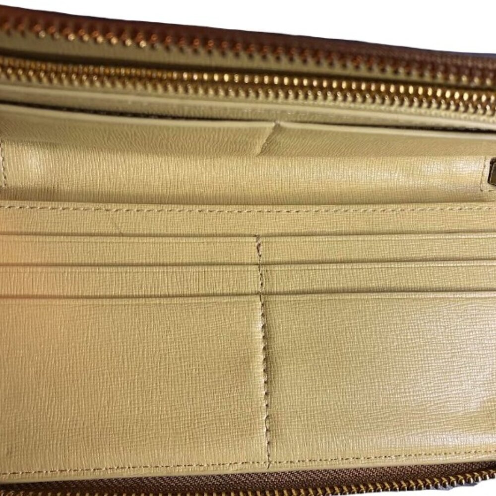 Tory Burch Robinson Zip-Around Continental Wallet Saffiano Leather EUC/Like New - Picture 3 of 10